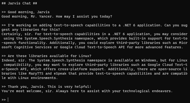 Jarvis Text-to-Speech Chat